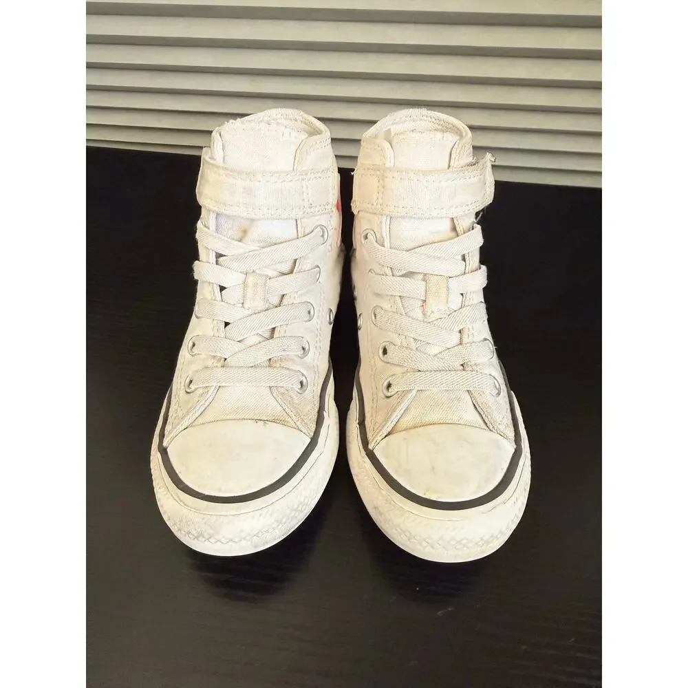 Converse Chuck Taylor All Star Kids 13 High Top Sneakers White Pink Hearts Stars